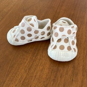 Nike Rose Gold Polka Dot Velcro Shoes